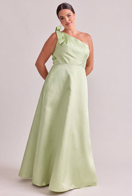 Georgina Mikado Dress | Matcha