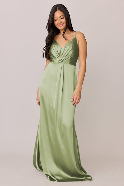 Giada Satin Dress | Made To Order | Matcha