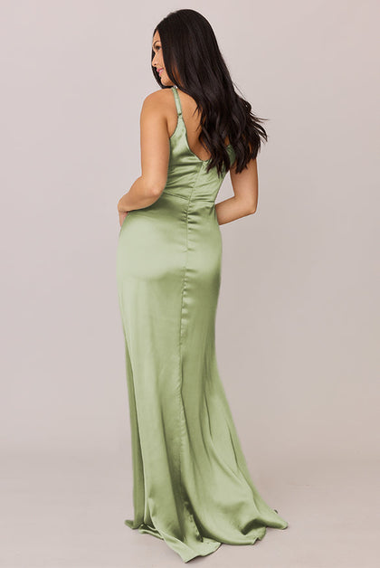 Giada Satin Dress | Made To Order | Matcha