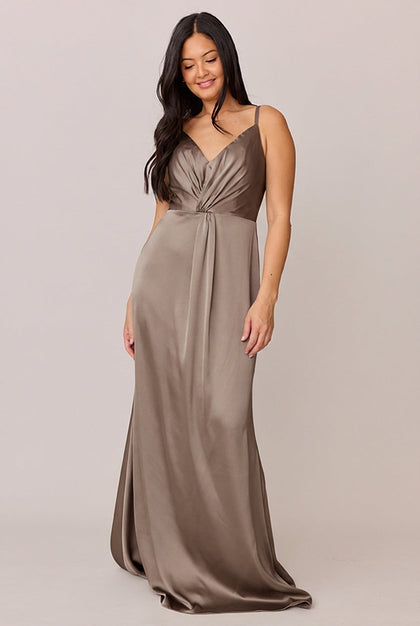 Giada Satin Dress | Made To Order | Truffle