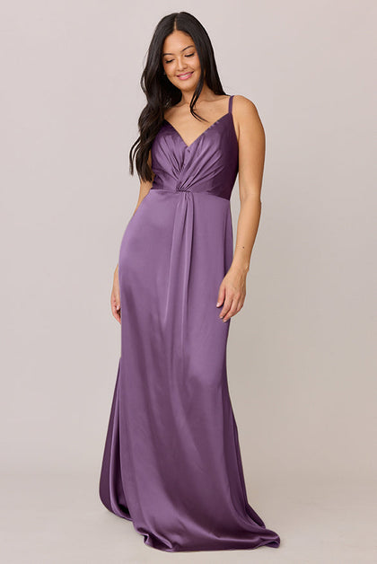 Giada Satin Dress | Made To Order | Dusty Plum