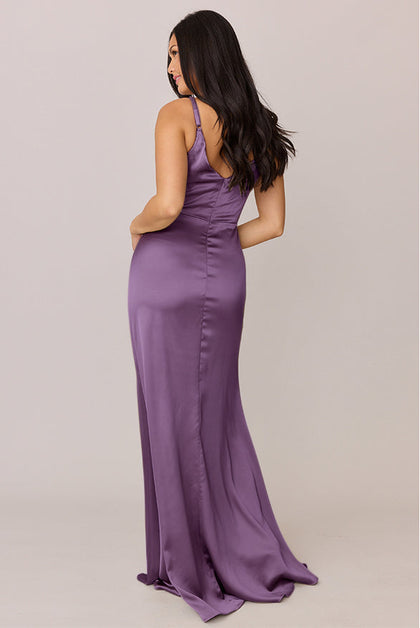 Giada Satin Dress | Made To Order | Dusty Plum
