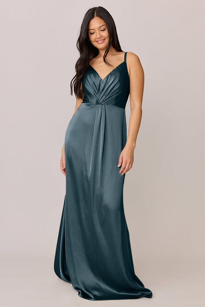 Giada Satin Dress | Made To Order | Eucalyptus