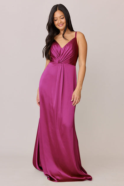 Giada Satin Dress | Made To Order | Fuchsia