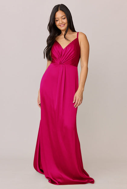 Giada Satin Dress | Made To Order | Hot Pink