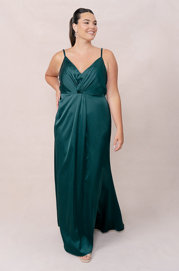 Giada Satin Dress | Made To Order Classic Emerald Giada Satin Dress | Made To Order Classic Emerald