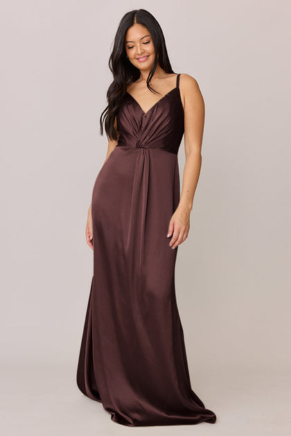 Giada Satin Dress | Mahogany