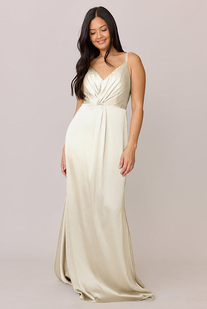 Giada Satin Dress | Made To Order | Pale Yellow