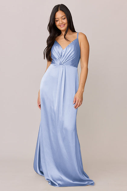 Giada Satin Dress | Made To Order | Periwinkle