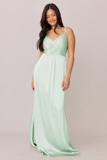Giada Satin Dress | Made To Order | Pistachio