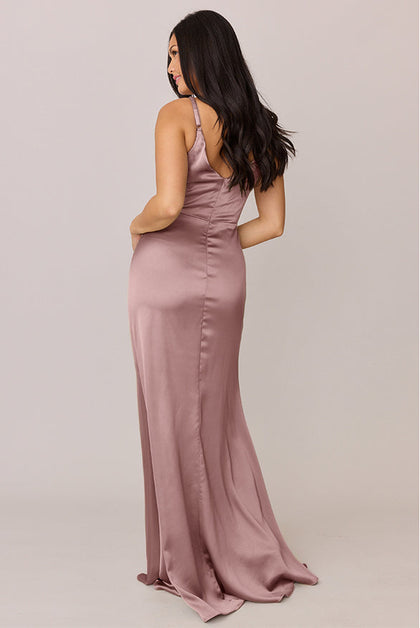 Giada Satin Dress | Made To Order | Rose Quartz