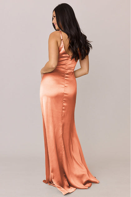 Giada Satin Dress | Made To Order | Tangerine