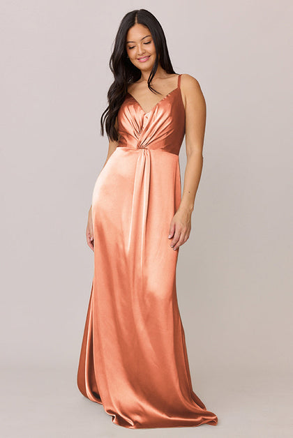 Giada Satin Dress | Made To Order | Tangerine