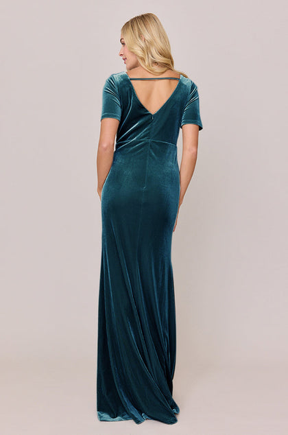 Giselle Velvet Dress | Made To Order | Desert Blue