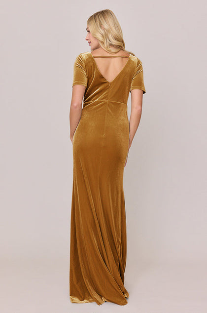 Giselle Velvet Dress | Made To Order | Mustard