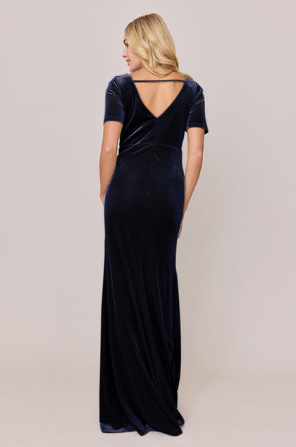 Giselle Velvet Dress | Made To Order | Navy Blue
