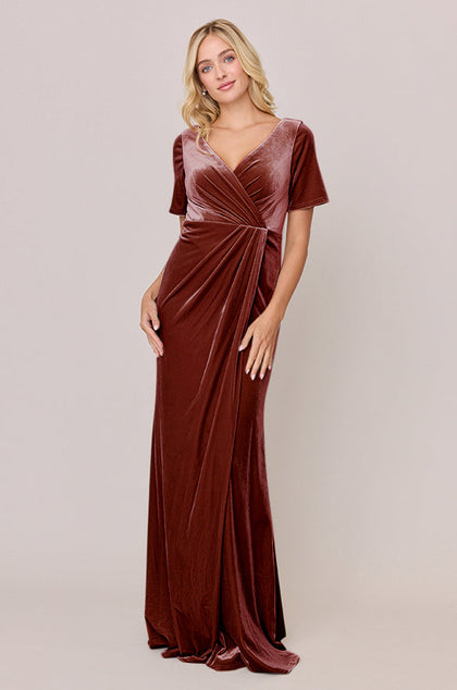 Giselle Velvet Dress | Made To Order | Terracotta