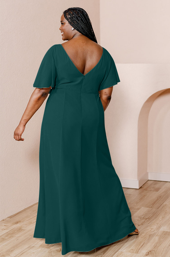 Sample Classic Emerald Gwen Chiffon Dress Sample Classic Emerald Gwen Chiffon Dress