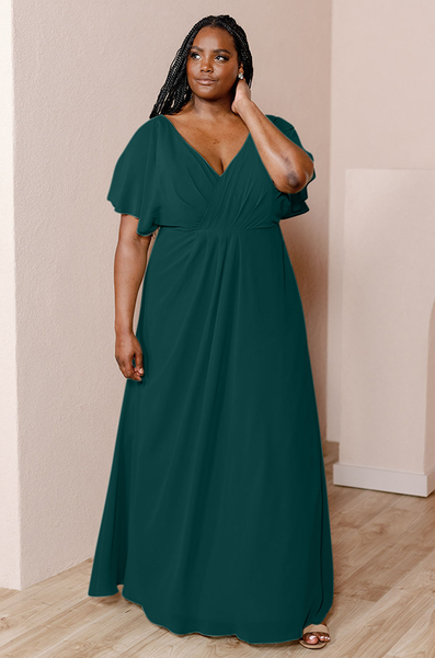 emerald green chiffon dress Sample Classic Emerald Gwen Chiffon Dress
