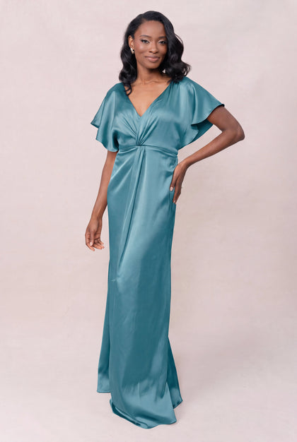 Gwen Satin Dress | Made To Order | Turquoise