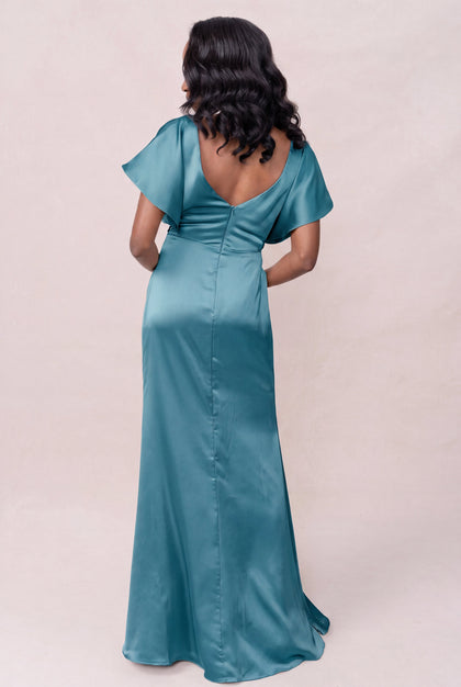 Gwen Satin Dress | Made To Order | Turquoise