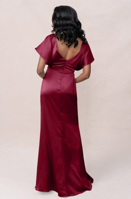 Gwen Satin Dress | Made To Order | Berry