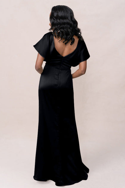 Gwen Satin Dress | Made To Order | Black