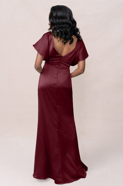 Gwen Satin Dress | Made To Order | Cabernet