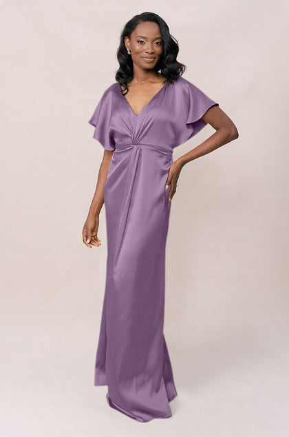 Gwen Satin Dress | Made To Order | Dusty Plum