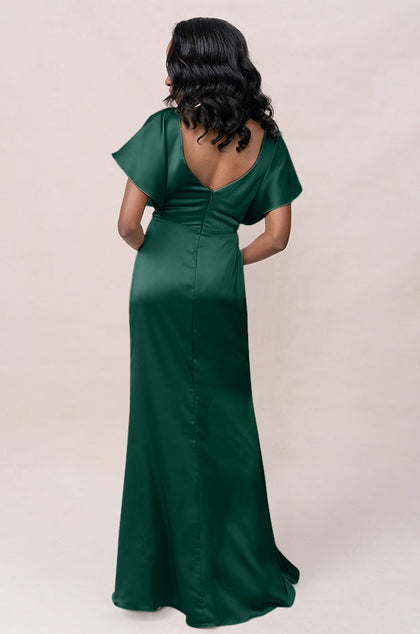 Gwen Satin Dress | Made To Order | Emerald
