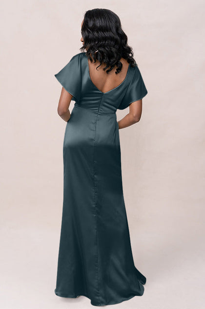 Gwen Satin Dress | Made To Order | Eucalyptus