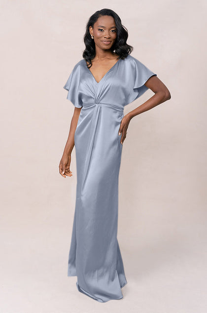 Gwen Satin Dress | Made To Order | French Blue