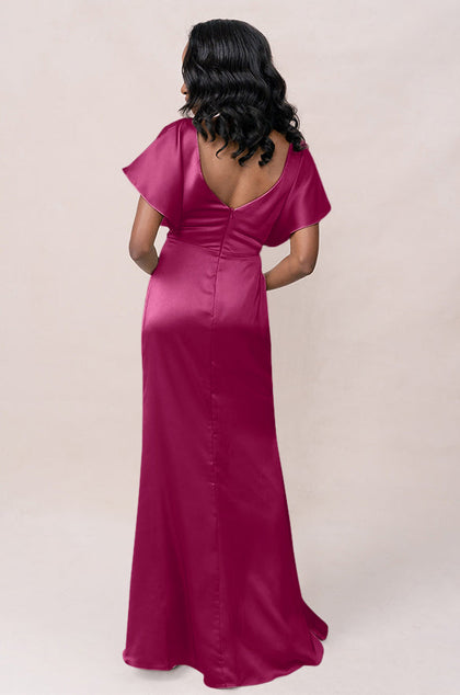 Gwen Satin Dress | Made To Order | Fuchsia