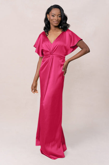 Gwen Satin Dress | Made To Order | Hot Pink