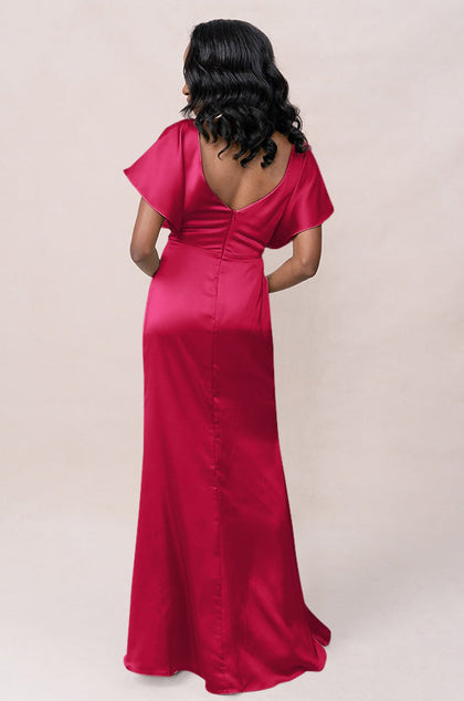 Gwen Satin Dress | Made To Order | Hot Pink