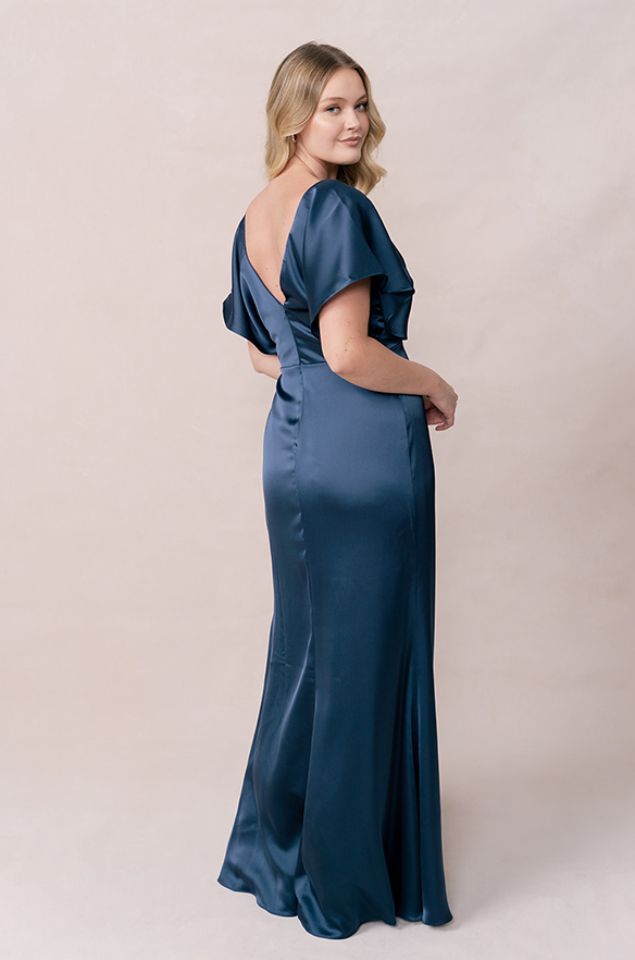 Revelry Gwen Velvet Navy factory Bridesmaids Dress