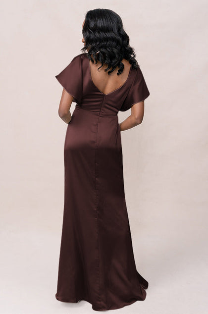 Gwen Satin Dress | Made To Order | Mahogany
