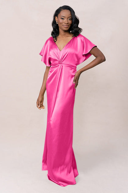 Gwen Satin Dress | Made To Order | Malibu Pink