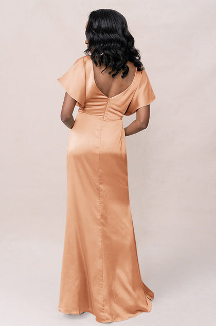 Gwen Satin Dress | Made To Order | Peach