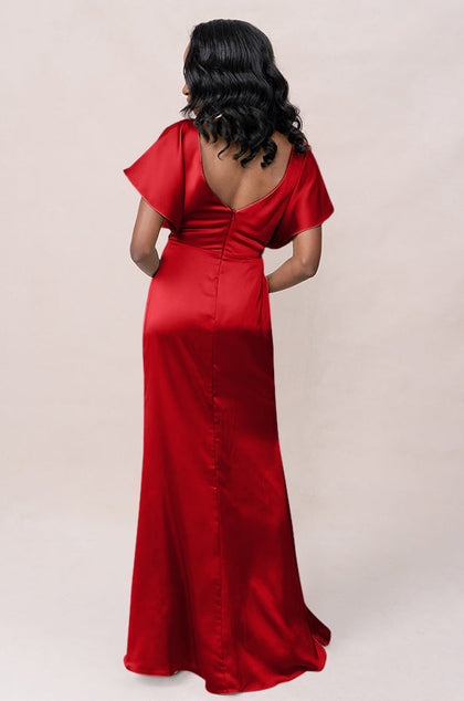 Gwen Satin Dress | Made To Order | Poppy Red