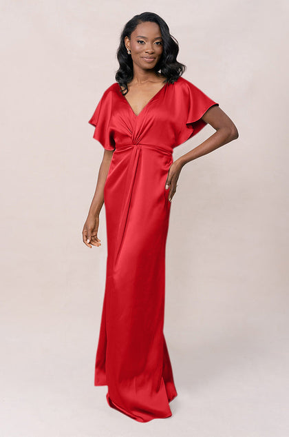 Gwen Satin Dress | Made To Order | Poppy Red