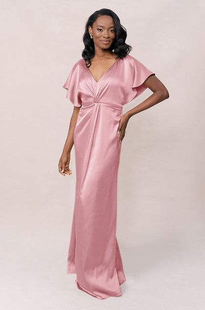 Gwen Satin Dress | Made To Order | Rosette