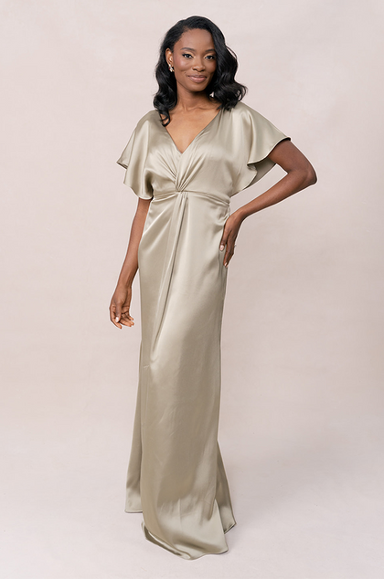 Gwen Satin Dress | Made To Order | Silver Sage