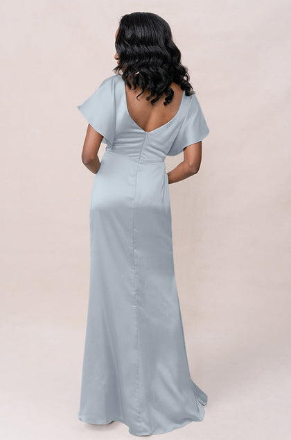 Gwen Satin Dress | Made To Order | Sky Blue