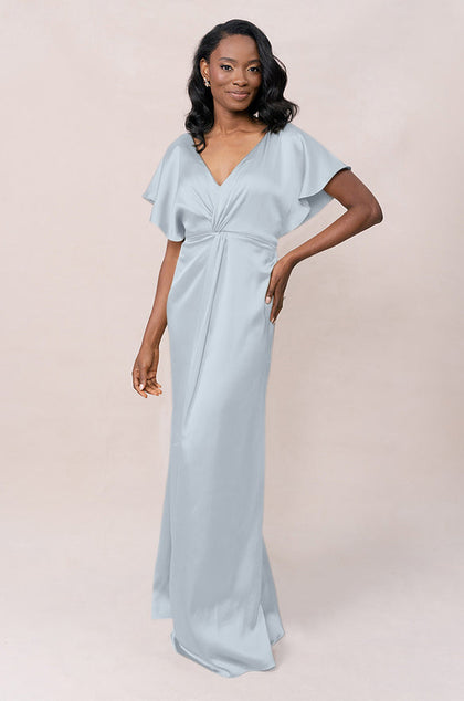Gwen Satin Dress | Made To Order | Sky Blue