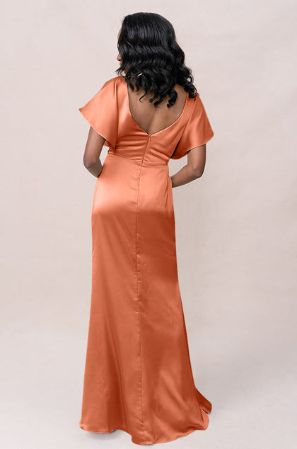Gwen Satin Dress | Made To Order | Tangerine