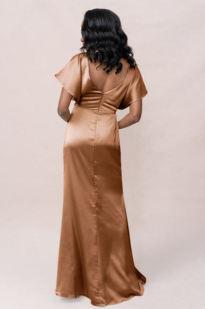 Gwen Satin Dress | Made To Order | Toffee