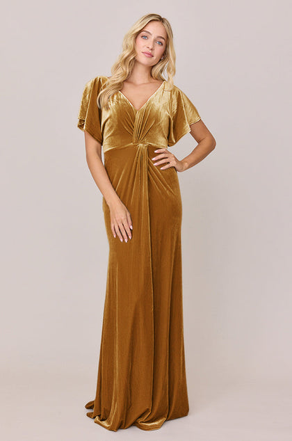 Gwen Velvet Dress | Made To Order | Mustard