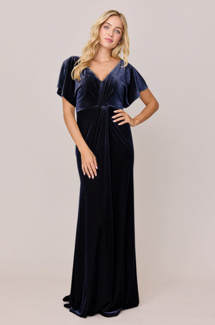 Gwen Velvet Dress | Made To Order | Navy Blue