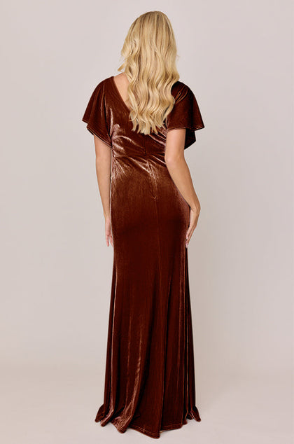 Gwen Velvet Dress | Made To Order | Rust